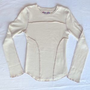 NWOT UO Exposed Seam Waffle Long-sleeve Shirt